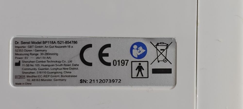 Medidor de Tensão Arterial Dr. Senst BP118A – Automático, com voz