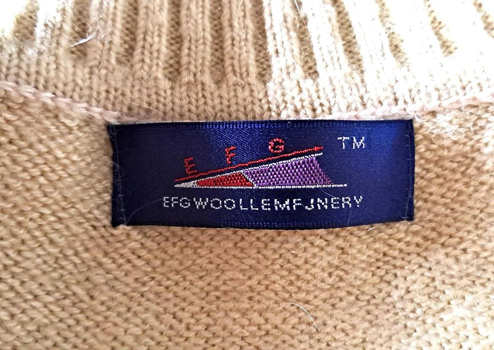Bawełniany kremowy sweter flokowane kwiaty vintage fairy cotton S/M