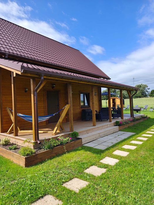 Domek na Mazurach z balią, jacuzzi i sauną. Maks 8 osób, klimatyzacja