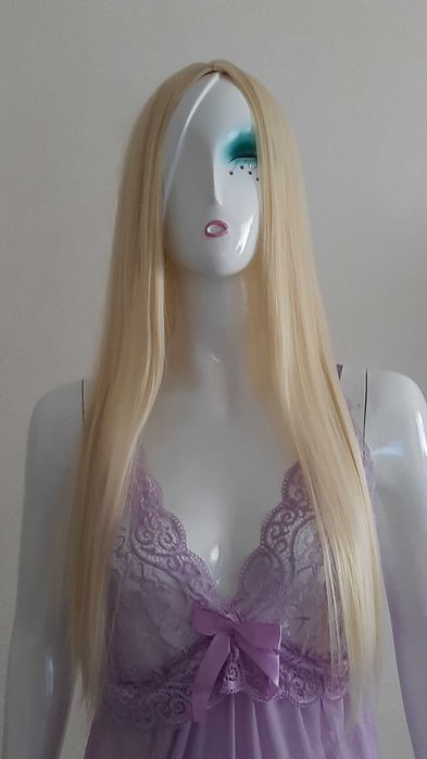 Парик длинный прямые волосы без челки блонд черный каштановый перука