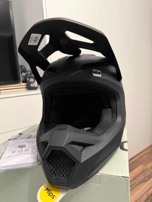 Kask FOX V1 Solid Black/White MX (cross,quad,enduro,mtb) GWARANCJA