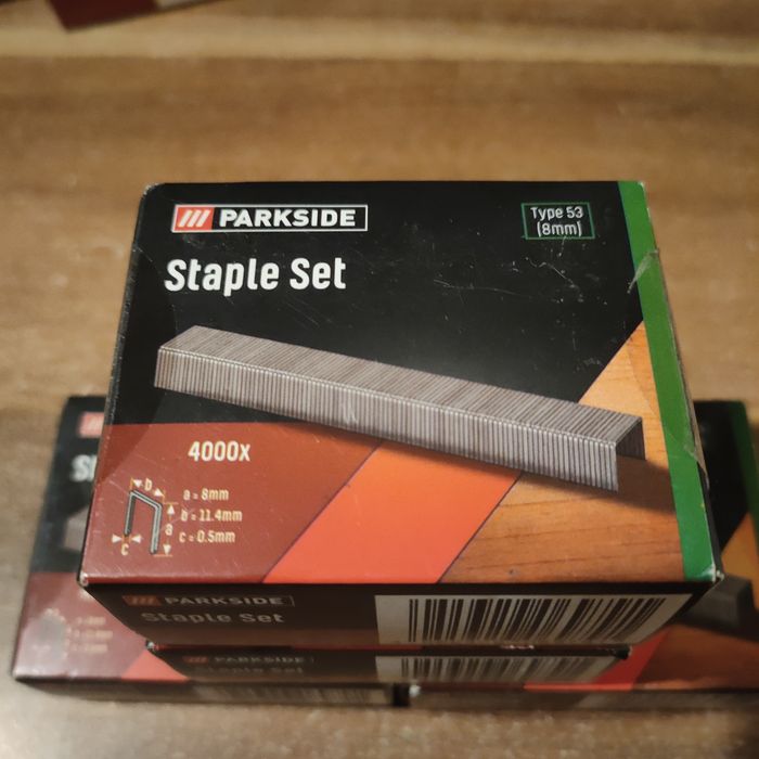 Parkside zszywki typ 53 długość 8mm 4000szt,6mm 4500szt,4mm 5000szt.-4Paczki