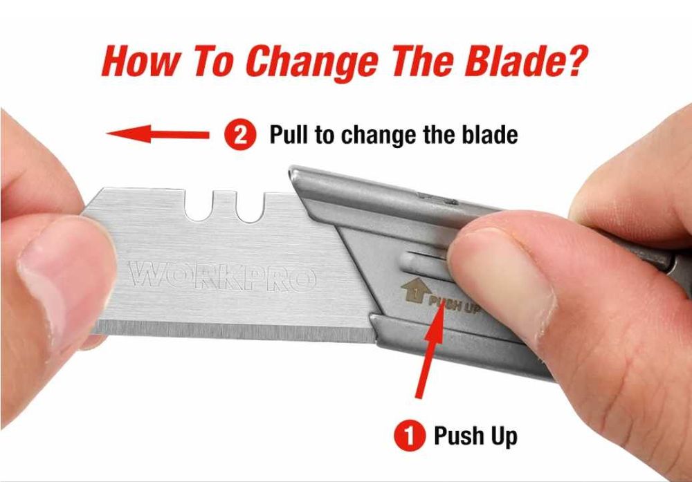 Строительный нож WORKPRO складной быстросменный карманный
