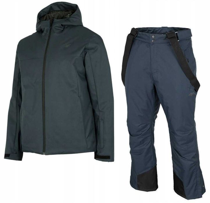 MĘSKI Kombinezon narciarski 4F kurtka KUMN001 + spodnie granat /M L XL