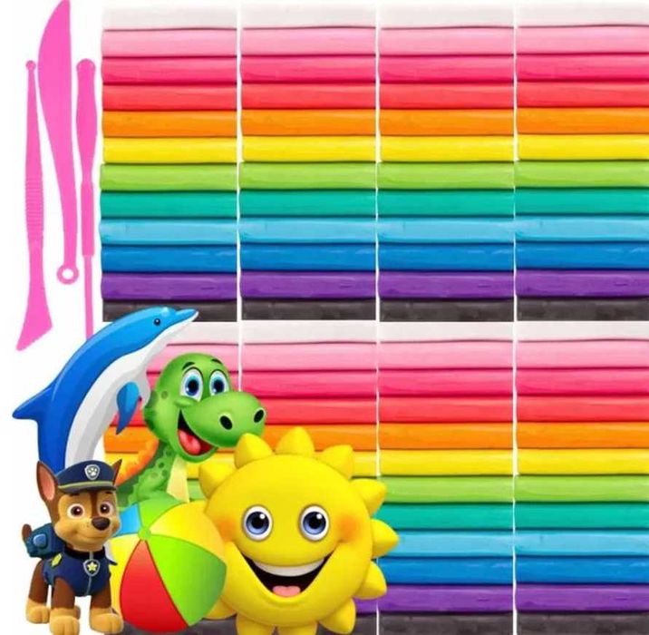 Zestaw 2 koraliki twórcze oraz piankolina 36 kolorów.