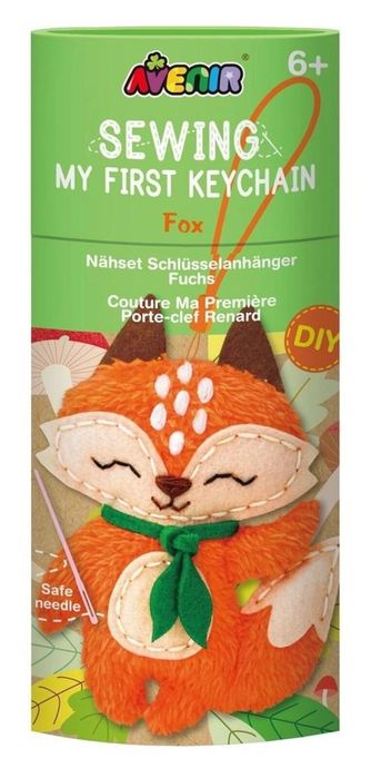 Uszyj brelok do kluczy - Lis pudełko,75x76 mm