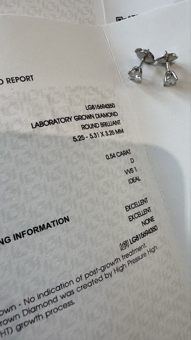 Пусеты золотые с бриллиантами tiffany