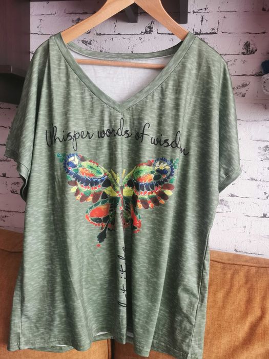 Modna bluzka damska na lato 2Xl + gratis kolczyki.
