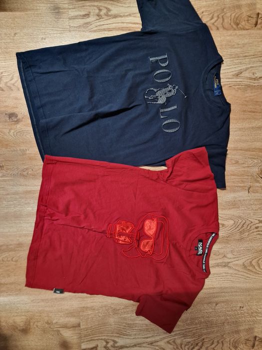 2 Koszulki Karl Lagerfeld Ralph Lauren Polo roz M