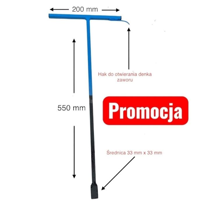 Klucz do hydrantu zasuwów zaworów nawiertki