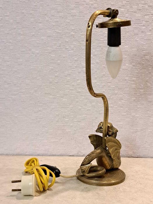 Старинный бронзовый светильник - Дракон - бронза.