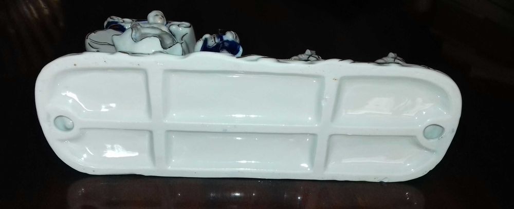 Estatueta Coche, Cavalos, Dama Antiga