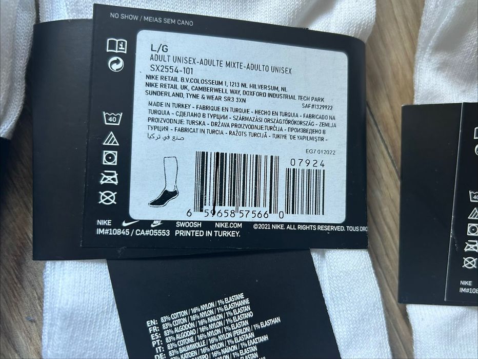 Skarpetki NiKE r. 42 - 46 3x 3pack - 9 sztuk