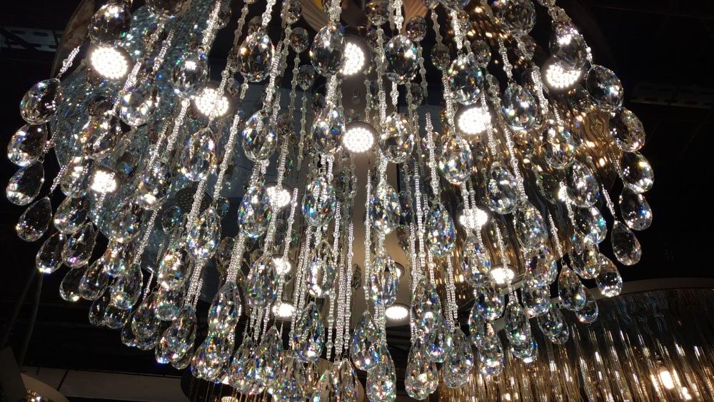 Gigant Kryształowy Plafon, kryształowy żyrandol 100 cm styl Glamour