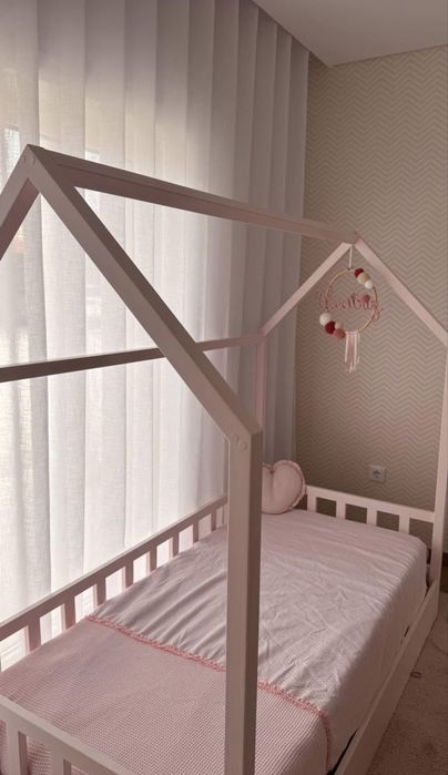 CAMA MONTESSORI Casinha rosa, feita à medida 170x90