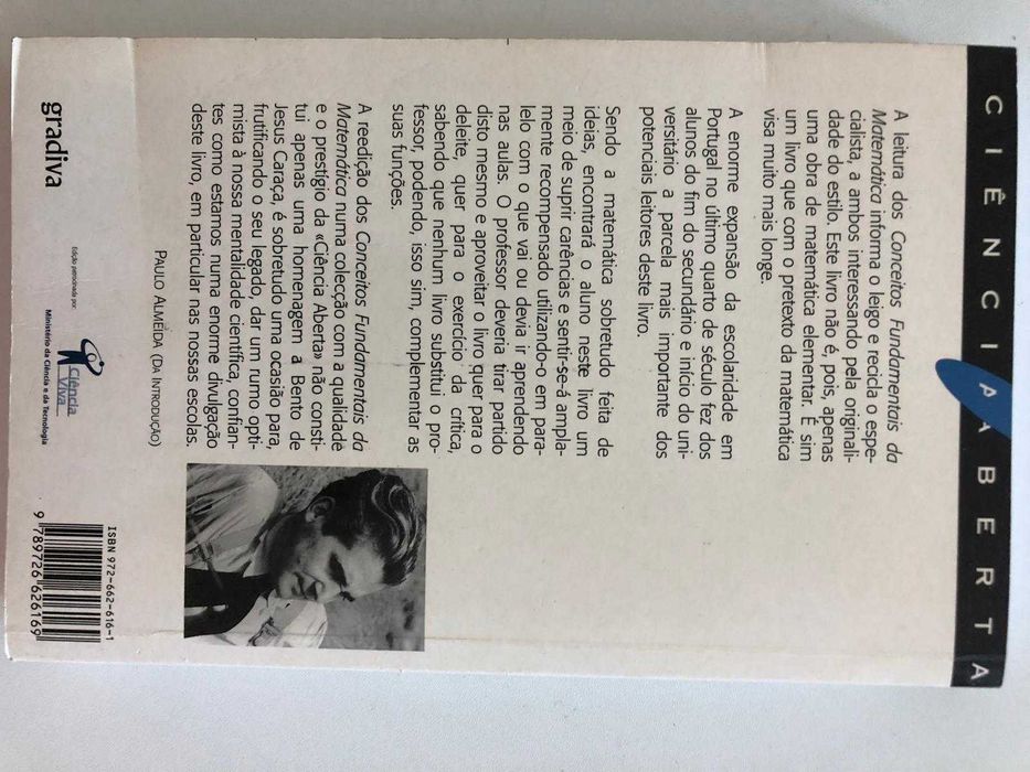 Livro "Conceitos Fundamentais da Matemática" – Bento de Jesus Caraça (Gradiva)