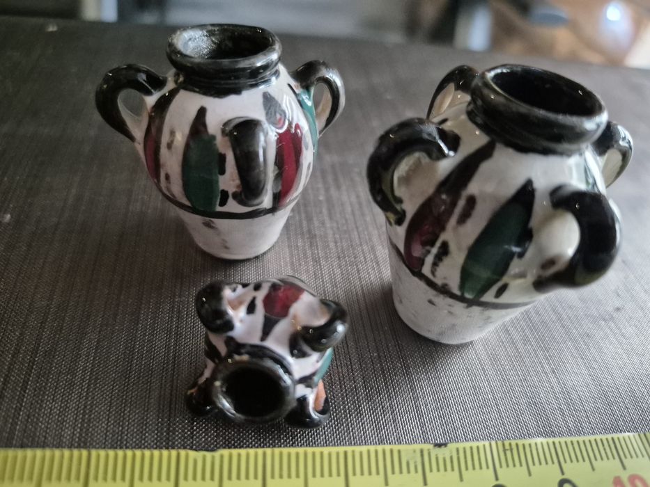 Miniaturowe ceramiczne amfory - kpl.3 szt