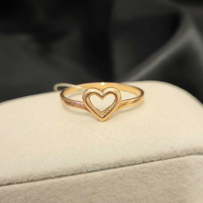 złoty pierścionek serce próby 585