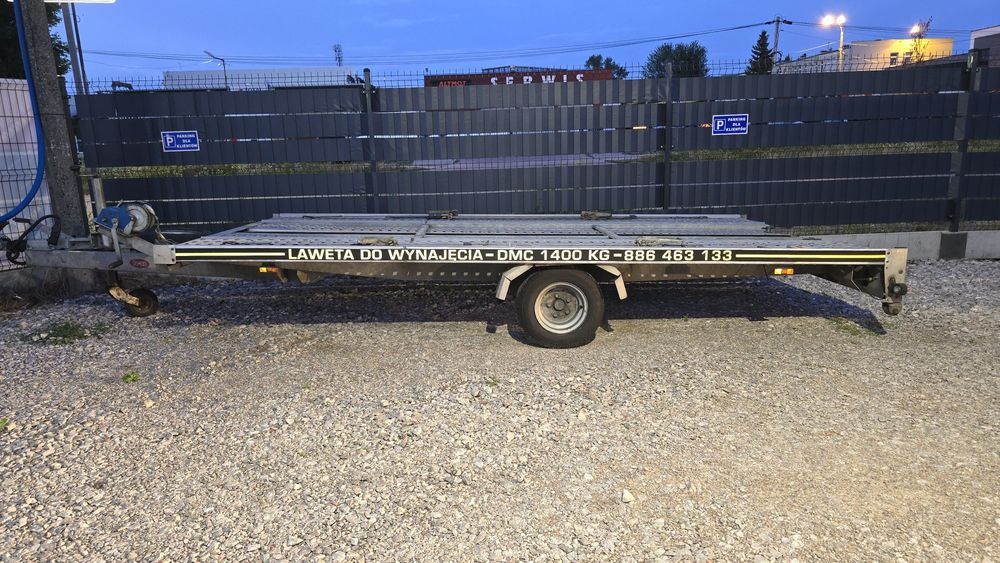 Przyczepa laweta dmc 1400 kg - na kat. B - bez etoll.