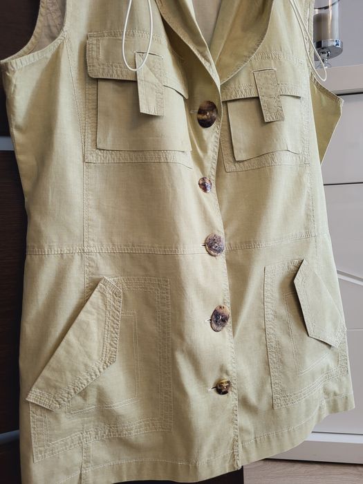 Jasnozielona bluzka kamizelka bawełna y2k Elisa Cavaletti rozmiar L