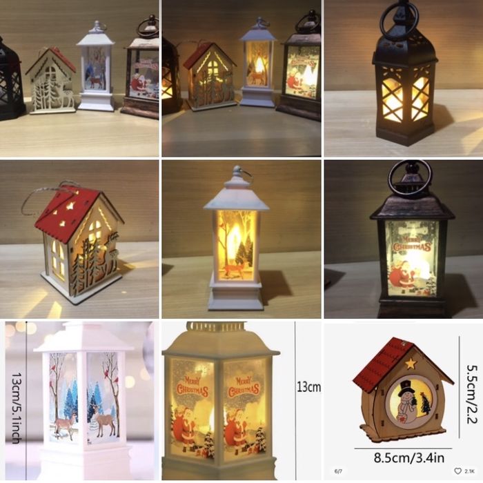 Різдвяний ліхтар з батарейкою,вінтажний стиль
