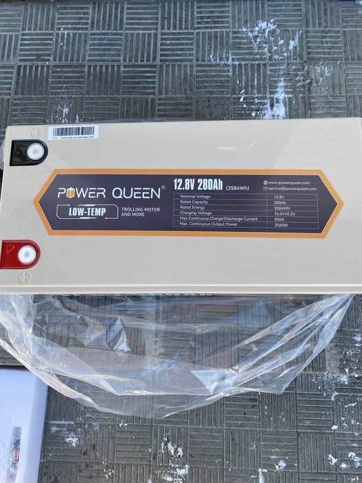 Акумулятор новий Power Queen LiFePO₄ 12.8V 280Ah BMS 200A