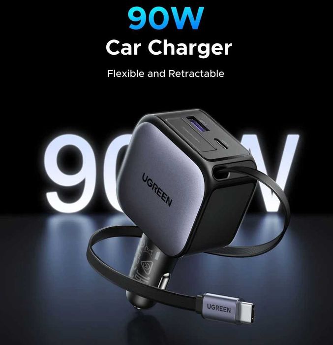 Зарядний пристрій в автомобіль UGREEN Nexode 60W
