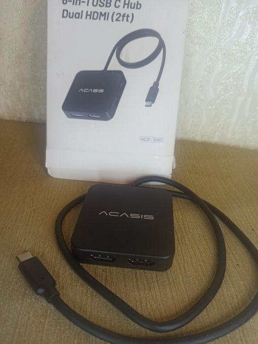 Адаптер HDMI Acasis USB C Hub Dual HDMI (2ft) HC31-2H60 Адаптер