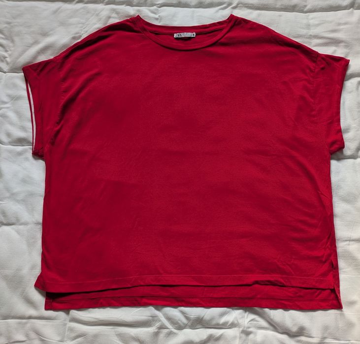T-shirt Vermelha Zara Algodão XL