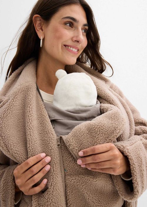 Płaszcz ciążowy, futerko z wkładką do noszenia dziecka bonprix dziecka