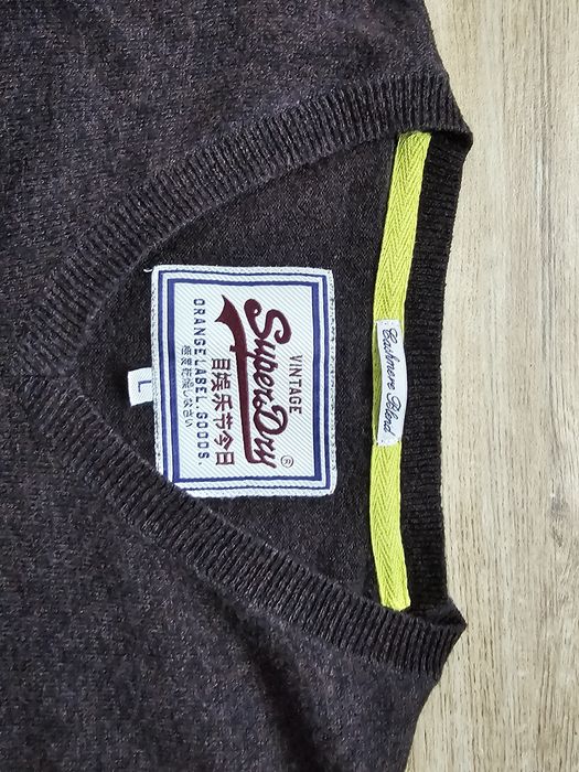 sweter SUPERDRY Japan Cashmere Blend kaszmirowy r. L - jak NOWY