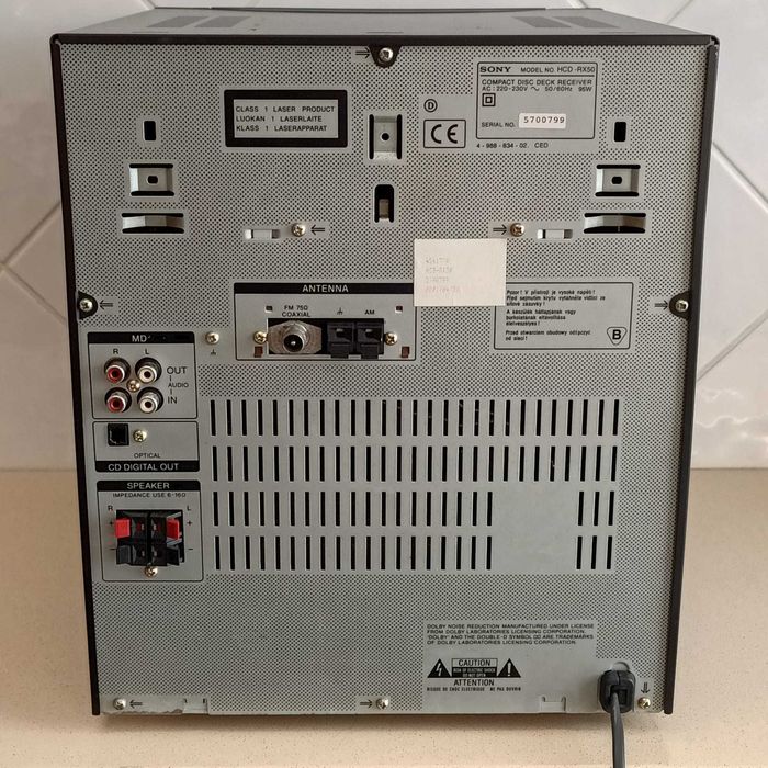 Sony MHC-RX50 Hi-Fi Amplificador Rádio + Colunas Opcionais aparelhagem