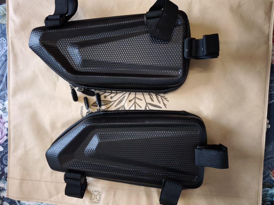 Bolsa lateral para motocicleta, ou bicicleta bolsa lateral suspensa à prova d'água, bolsa triangular de casca dura