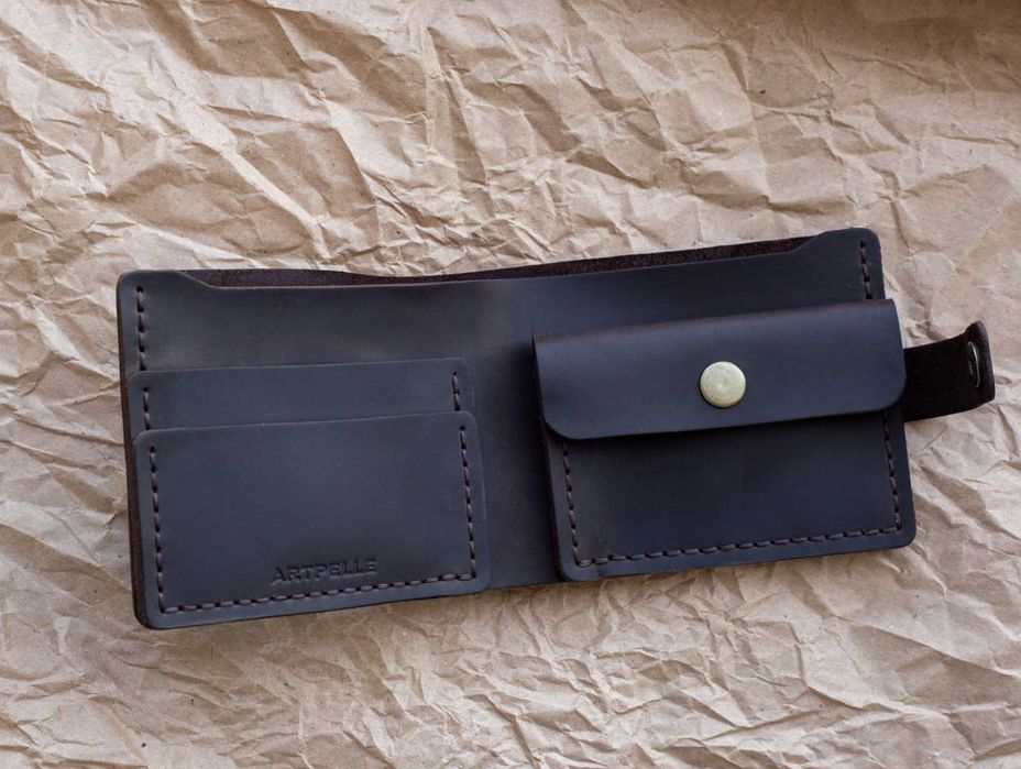 Чоловічий шкіряний гаманець ручної роботи. Портмоне, кошелек