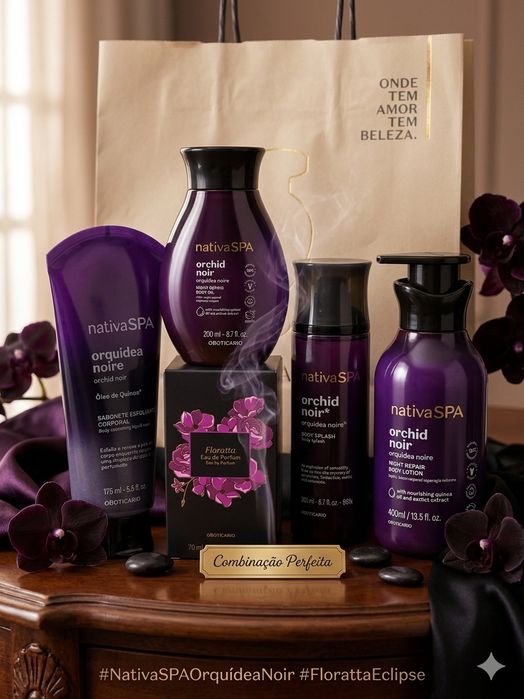 Loção Orquídea Noir e floratta fleur d'clipse
