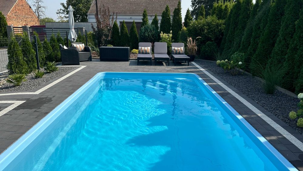Basen ogrodowy z laminatu 7,0x3,2x1,55 basen poliestrowy  PODSTAWOWY