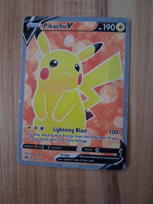 Karta pokemon pikachu V.    157/172.  Brylant Stars  Full  Art. stan pl