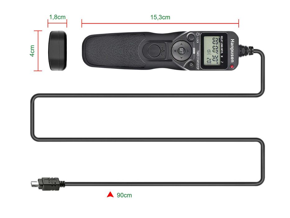 Temporizador disparador de controlo remoto para Nikon (Conexão N10)