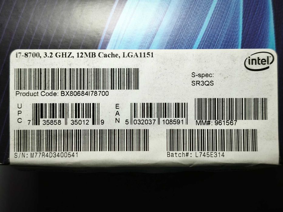 Intel Core i7-8700 LGA1151 + nowe fabryczna chłodzenie w opakowaniu