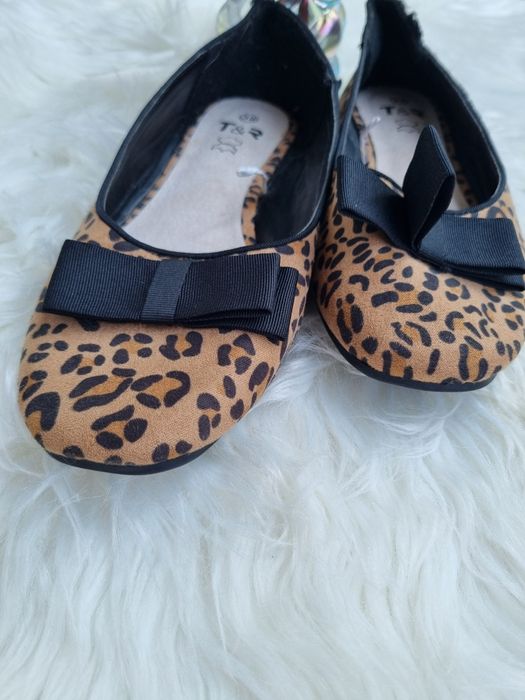 Piękne panterkowe buty damskie • baleriny damskie T&R