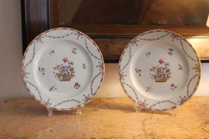 Prato família rosa companhia das Índias, Qianlong séc XVIII