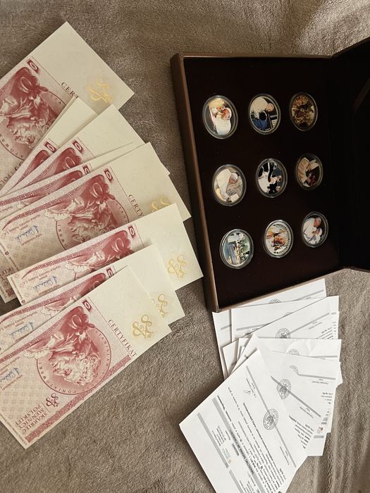 Jan Paweł II beatyfikacja zestaw 9 szt. medale SREBRO