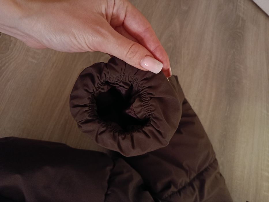 Куртка зимняя пуховик пуффер pull bear 42 s шоколадный коричневый