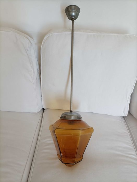 Vintage Retro Candeeiro Tecto Vertical Globo Vidro