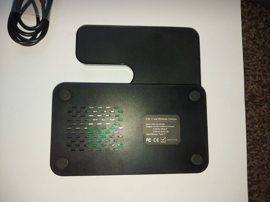 NOWA Ładowarka Bezprzewodowa Indukcyjna Qi QC 3.0 3w1 Szybka do Apple