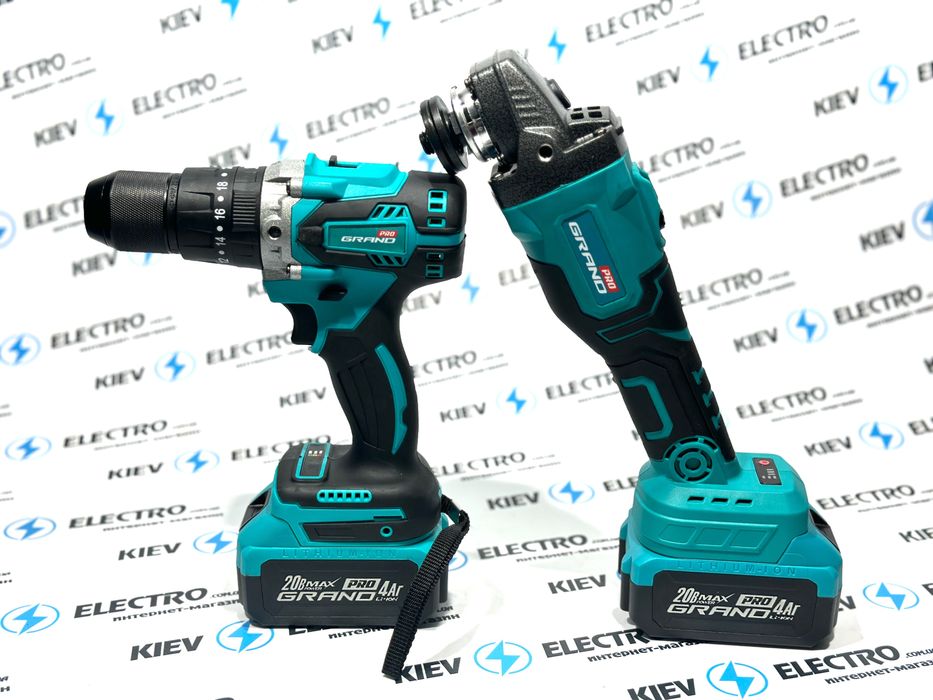 Набор 2в1 Шуруповерт+болгарка Grand ДА 20/13UBL + МШУ 20BL 2акм/4Ам