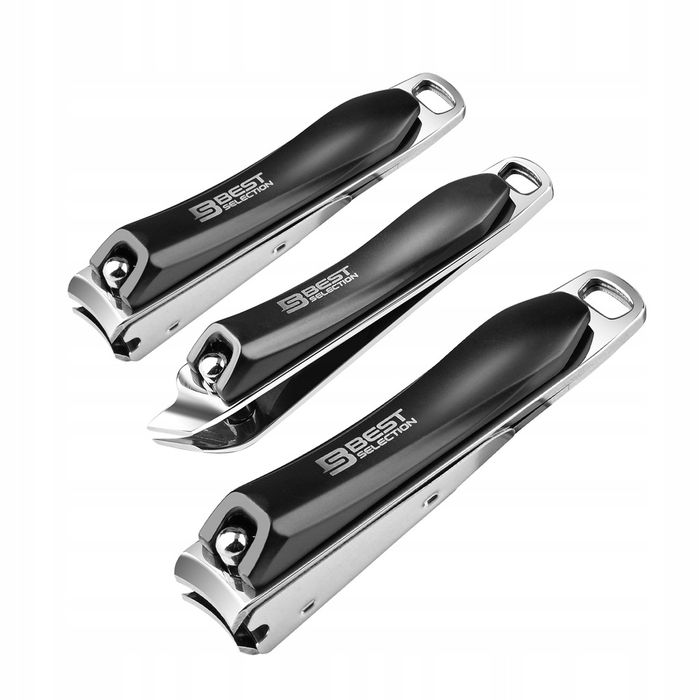 Zestaw Cążki i Obcinacz Do Paznokci Uniwersalny Czarny Wytrzymały Stalowy