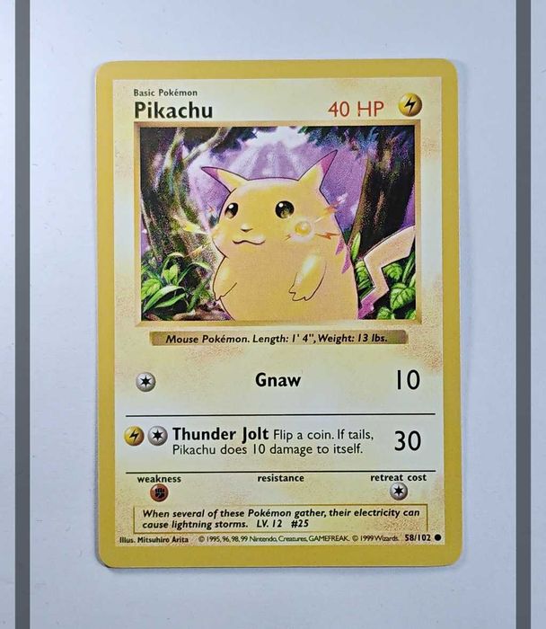Pikachu 58/102 BS Shadowless Pokemon ENG-NM