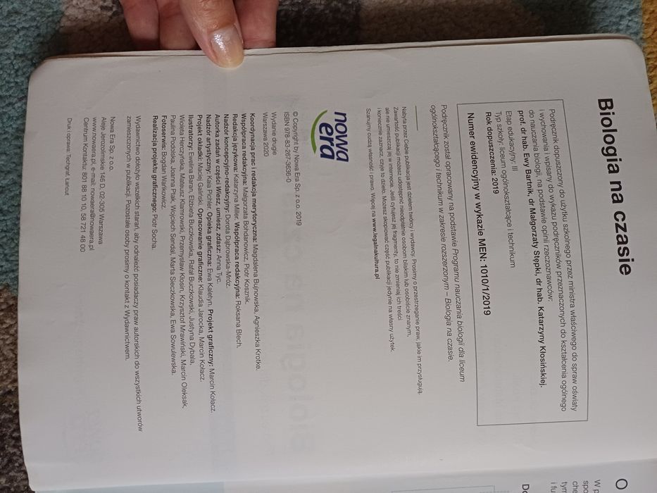 Biologia na czasie 1, rozszerzenie. LO i technikum