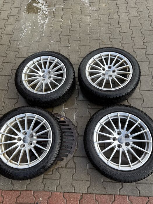 Felgi Audi 17” 5x112 + opony zimowe Dunlop